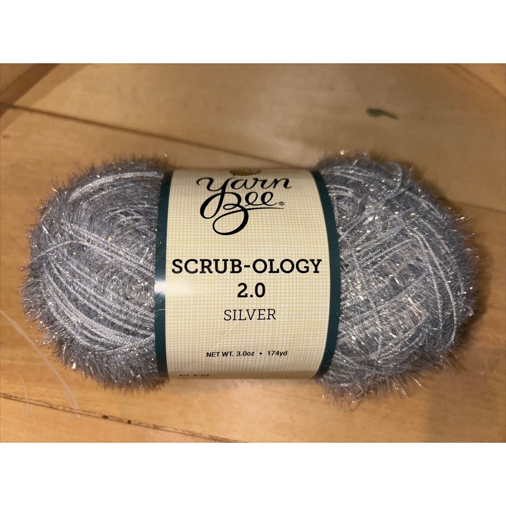 Yarn Bee Scrub-ology 2.0 Silver Polyester Yarn 3oz‎ 174yds Medium 4 Hobby Lobby